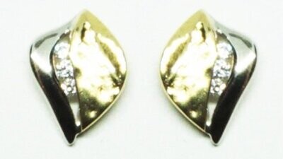 Bicolor Ohrstecker aus 333 Gold mit Zirkonia