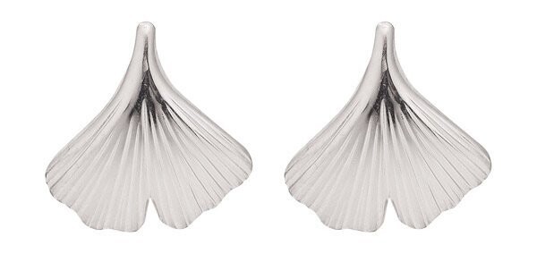 Ginkgoblatt Silber Ohrstecker 12x11,7 mm