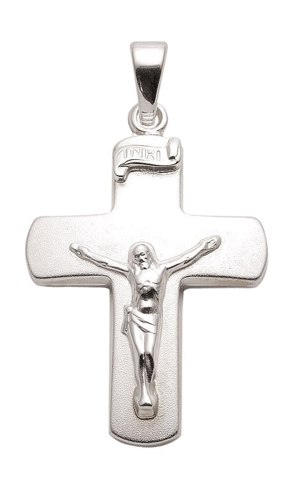 Silber Kreuz Anhänger 24,5 mm Länge mit Korpus