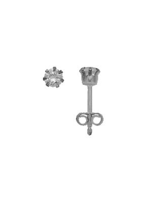 Solitär Ohrstecker Silber mit je einen 4mm Zirkonia