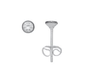 Silber Solitär Zirkonia 4 mm Ohrstecker für Sie und Ihn Silber Solitär Zirkonia 4 mm Ohrstecker für Sie und Ihn