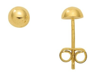 Gold Halbkugel Ohrstecker 5 mm