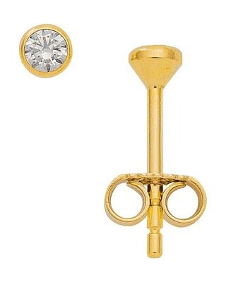 Kleine Zirkonia Gold Ohrstecker 2,5 mm Durchmesser