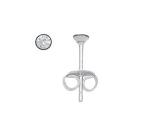 Silber Solitär Zirkonia 3 mm Ohrstecker