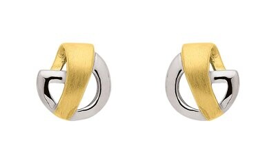bicolor Gold Ohrstecker modern matt und glänzend