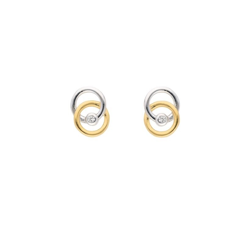 bicolor Kreis Ohrstecker aus 333 Gold