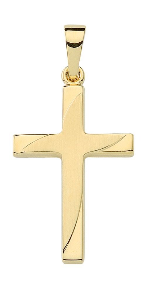 Kreuz Anhänger 333 Gold ca 2 cm lang mit Schliff