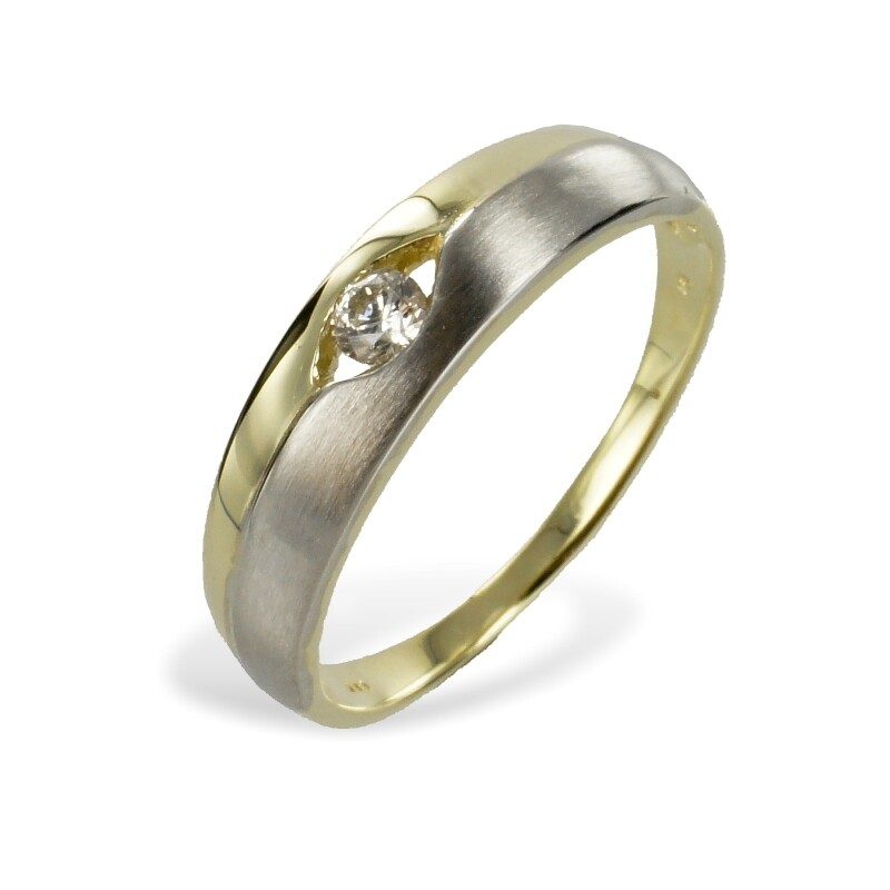 Gold Ring aus zweifarbigen 333 Gold mit Zirkonia