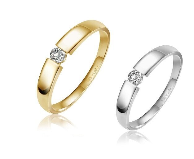 Brillant Ring aus 585 Gold Ring Spannring Design