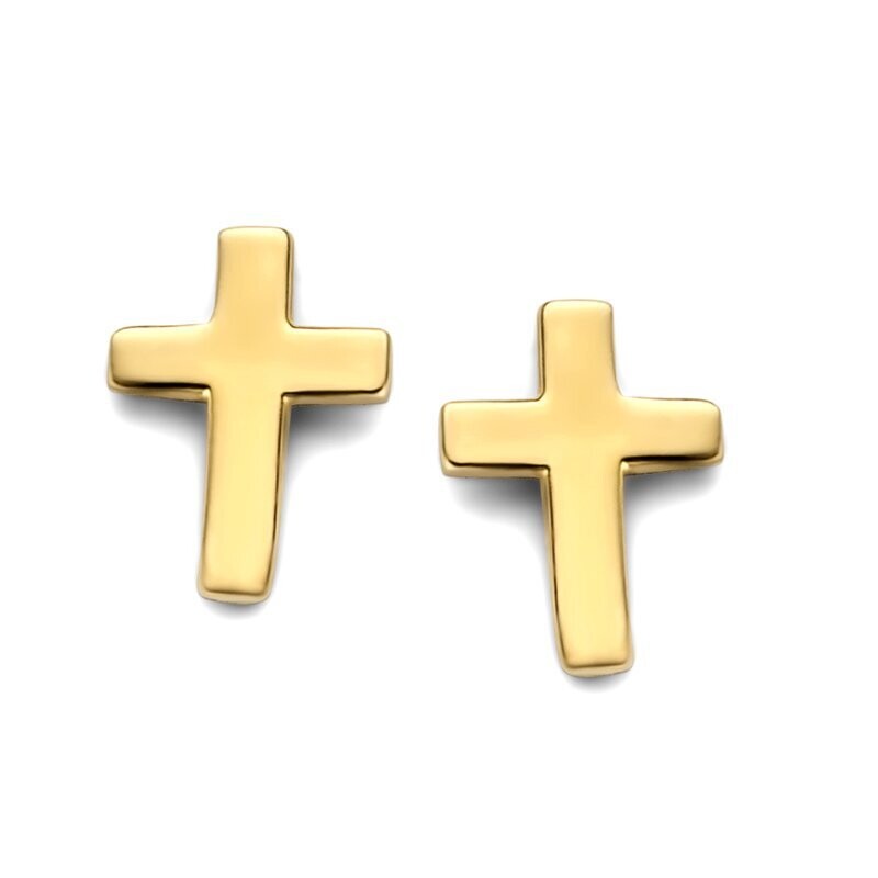 Kreuz Ohrstecker Pärchen in 585 Gold