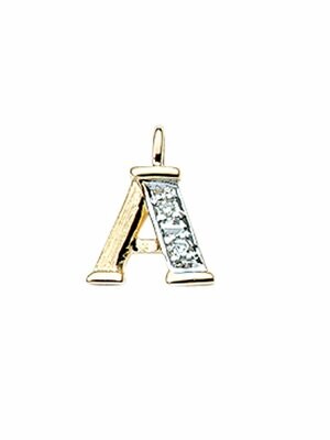 585 Gold Buchstaben Anhänger mit 2 Diamanten besetzt