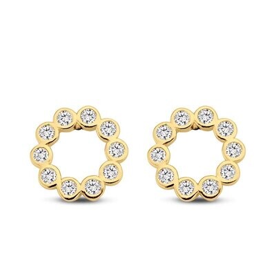 Circle of Life Gold Ohrstecker aus 585 Gold mit 20 Zirkonia