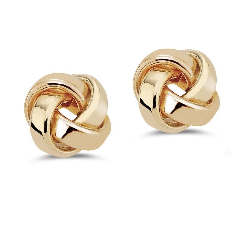 Knoten Ohrstecker 585 Gold 10 mm groß