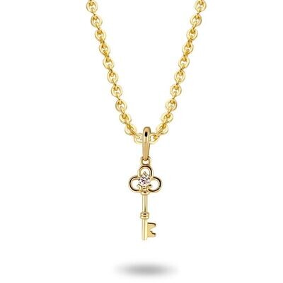 Gold Schlüssel Collier 585 Gold