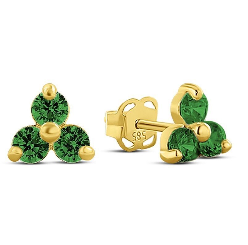 kleine grüne Ohrstecker 585 Gold