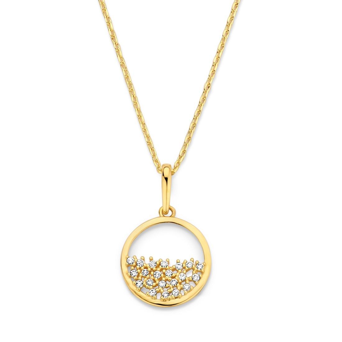 585 Gold Kette mit Zirkonia Kreis