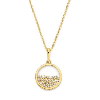 585 Gold Kette mit Zirkonia Kreis