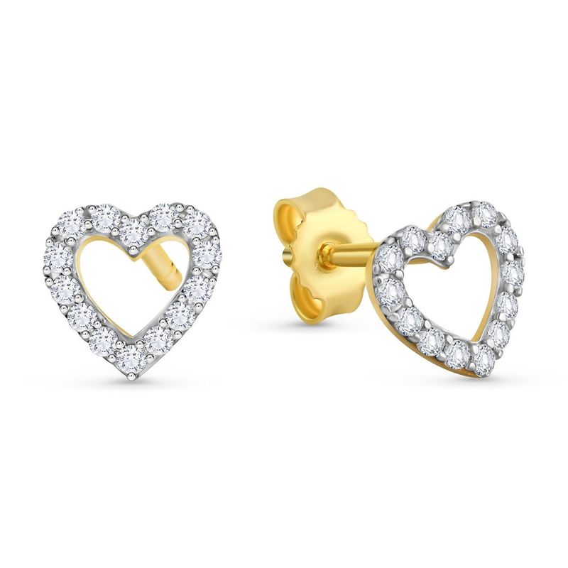 Gold Herz Ohrstecker mit Zirkonia Gold Herz Ohrstecker mit Zirkonia
