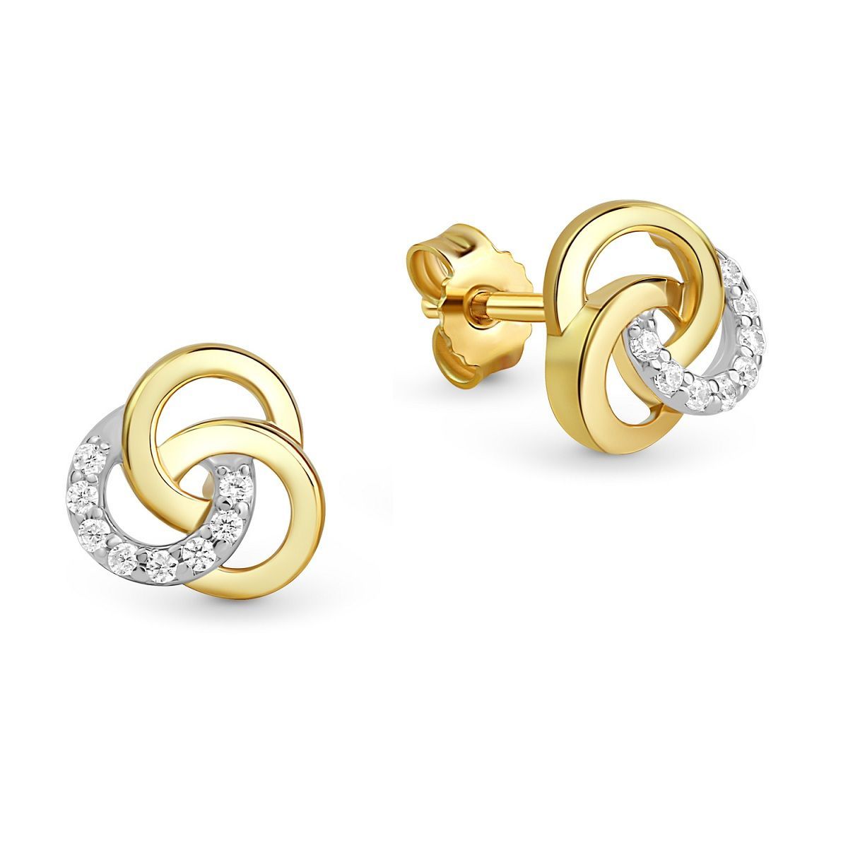 Knoten Ohrstecker aus 333 Gold 8 mm groß