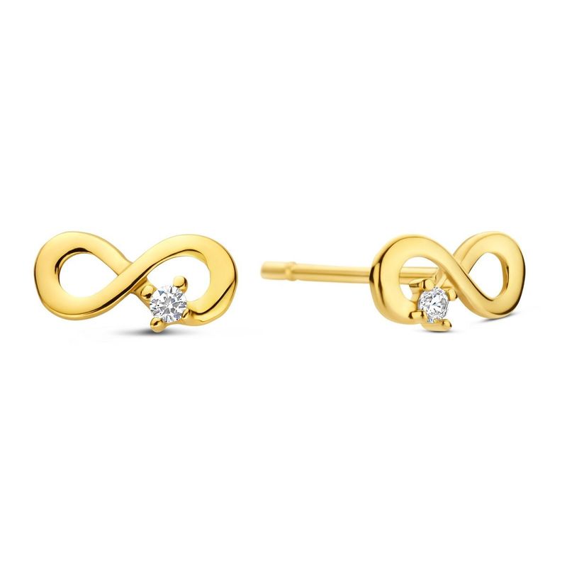 585 Gold Ohrstecker Infinity Form mit Zirkonia 585 Gold Ohrstecker Infinity Form mit Zirkonia