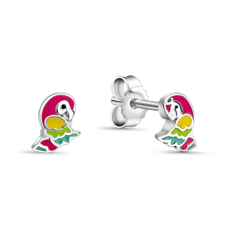 925 Silber Papagei Ohrstecker