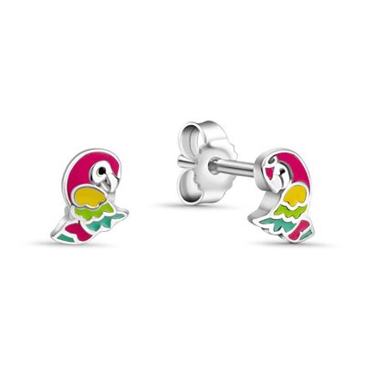 925 Silber Papagei Ohrstecker