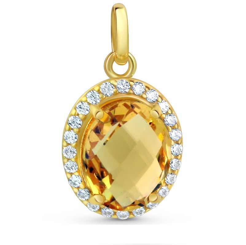 333 Gold Citrinanhänger