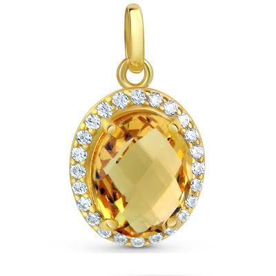 333 Gold Citrinanhänger