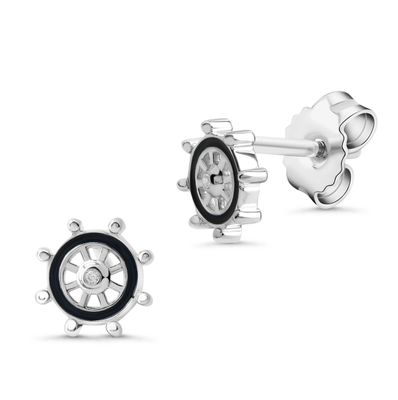 Steuerrad Ohrstecker aus 925 Silber