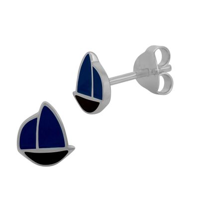 Segelschiff Silber Ohrstecker