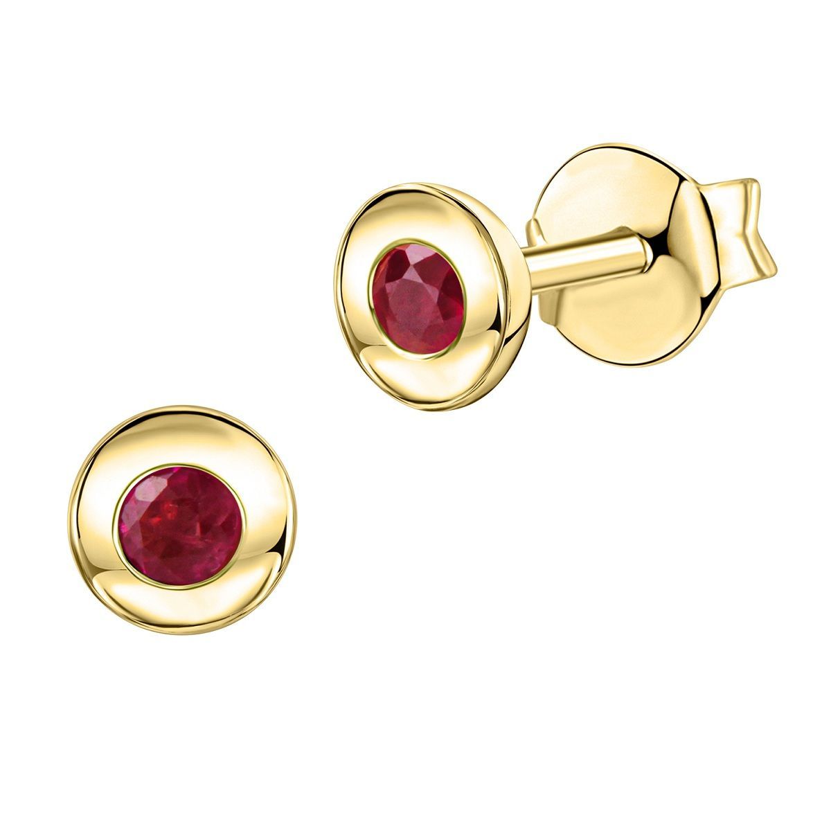 Rubin Smaragd oder Safir Ohrstecker in 375 Gold 4 mm