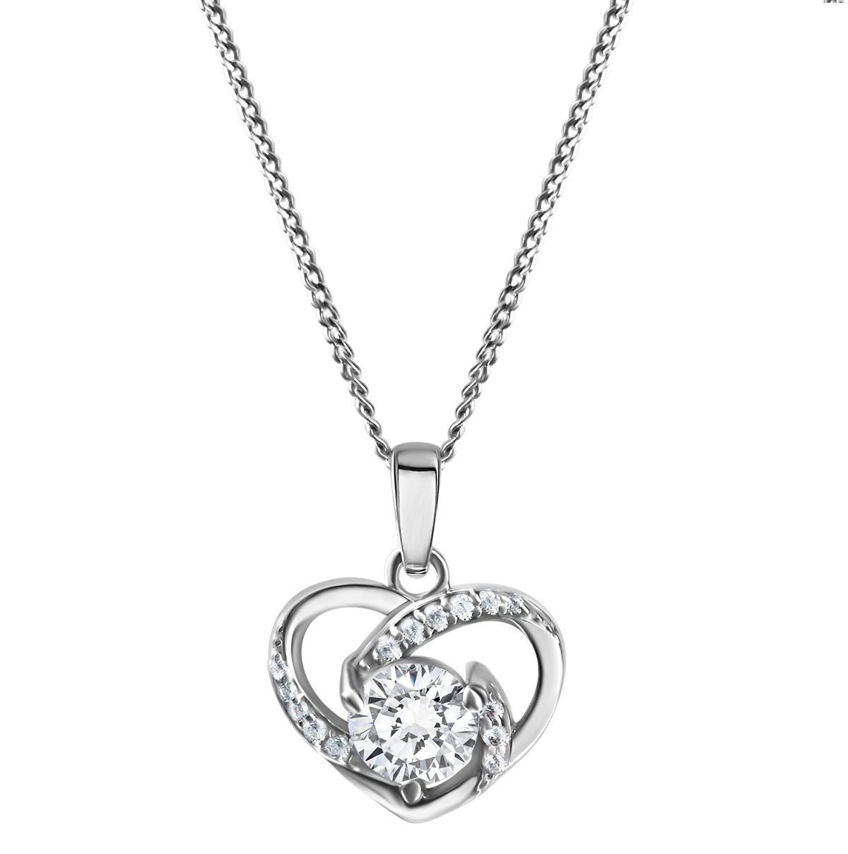 Silber Collier mit Herz Anhänger