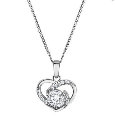 Silber Collier mit Herz Anhänger