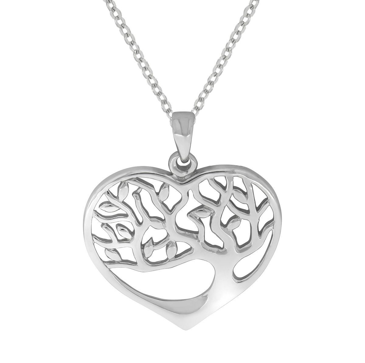 Lebensbaum und Herz Anhänger mit Kette  925 Silber