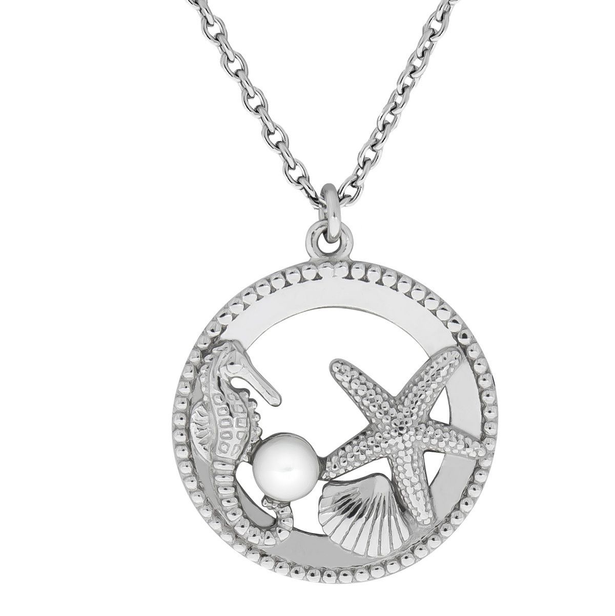 Silber Seestern Seepferd Muschel Anhänger mit Kette