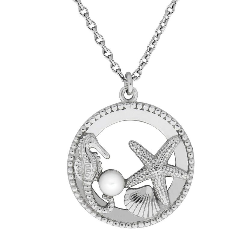 Silber Seestern Seepferd Muschel Anhänger mit Kette Silber Seestern Seepferd Muschel Anhänger mit Kette