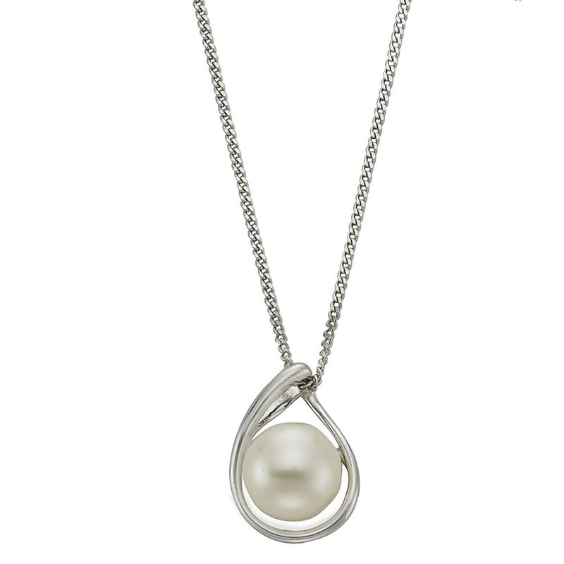 Kette mit Perlenanhänger 925 Silber Kette mit Perlenanhänger 925 Silber