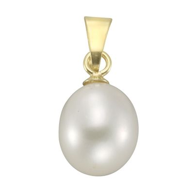 Gold Perlenanhänger mit 8 mm Perle in 375 Gold