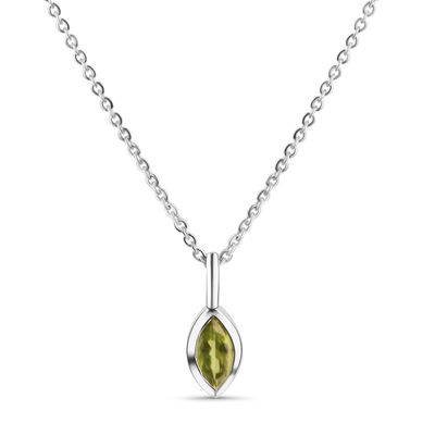 925 Silber Ankerkette mit grünen Peridot Anhänger