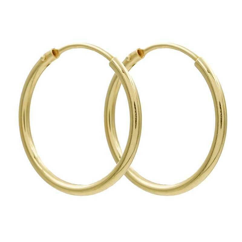 Silber Creole vergoldet Röhrchenstärke 1,5 mm Silber Creole vergoldet Röhrchenstärke 1,5 mm