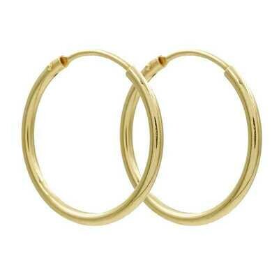 Silber Creole vergoldet Röhrchenstärke 1,5 mm