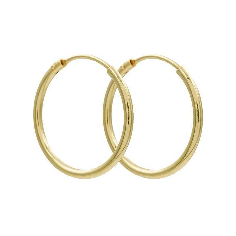 Silber Creole vergoldet Röhrchenstärke 1,5 mm Silber Creole vergoldet Röhrchenstärke 1,5 mm, Größe: 20 mm