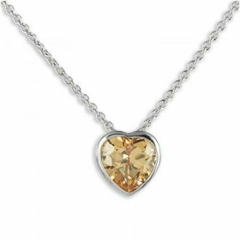 Collier mit champagnerfarbenen Herz Anhänger Collier mit champagnerfarbenen Herz Anhänger