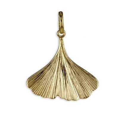 Goldener Ginkgoblatt Anhänger 25x21 mm