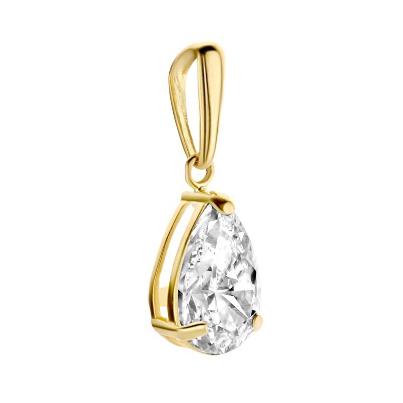 Solitär Zirkonia Kettenanhänger aus 585 Gold