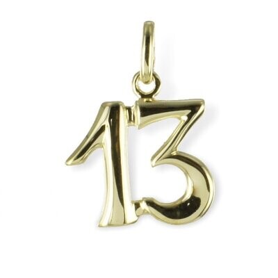 Glückszahl Zahl 13 Kettenanhänger aus 333 Gold