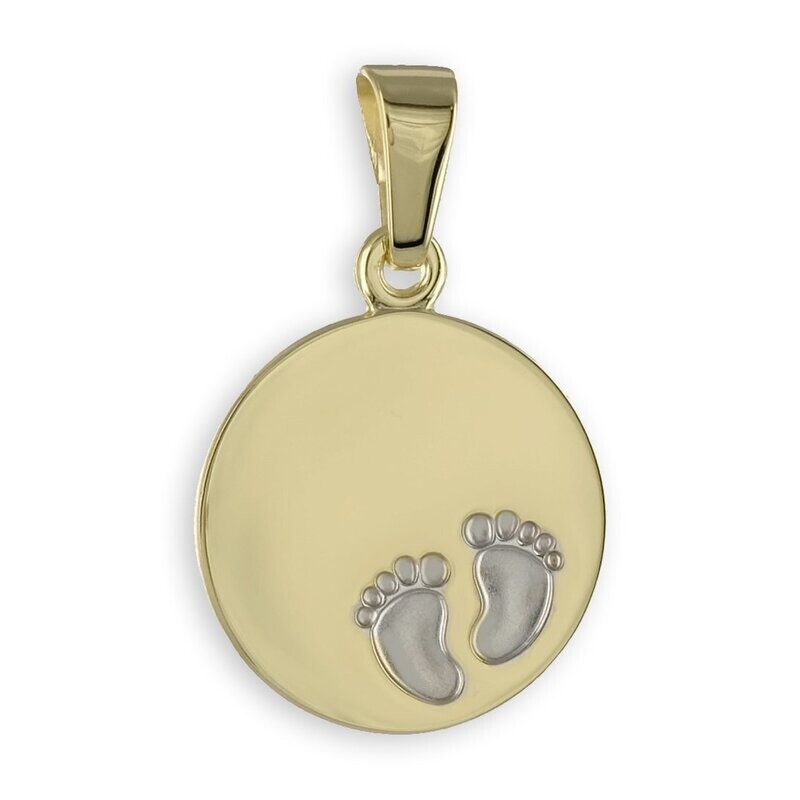 Gold Kettenanhänger Baby Füßchen zum gravieren