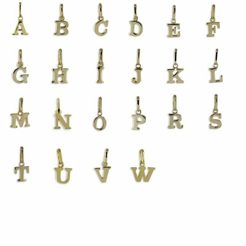 333 Gold Buchstaben Anhänger in  Blockschrift