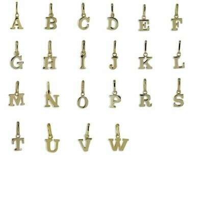 333 Gold Buchstaben Anhänger in  Blockschrift