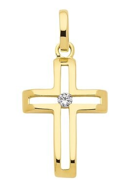 333 Gold Kreuz mit zentralen Zirkonia besetzt 333 Gold Kreuz mit zentralen Zirkonia besetzt